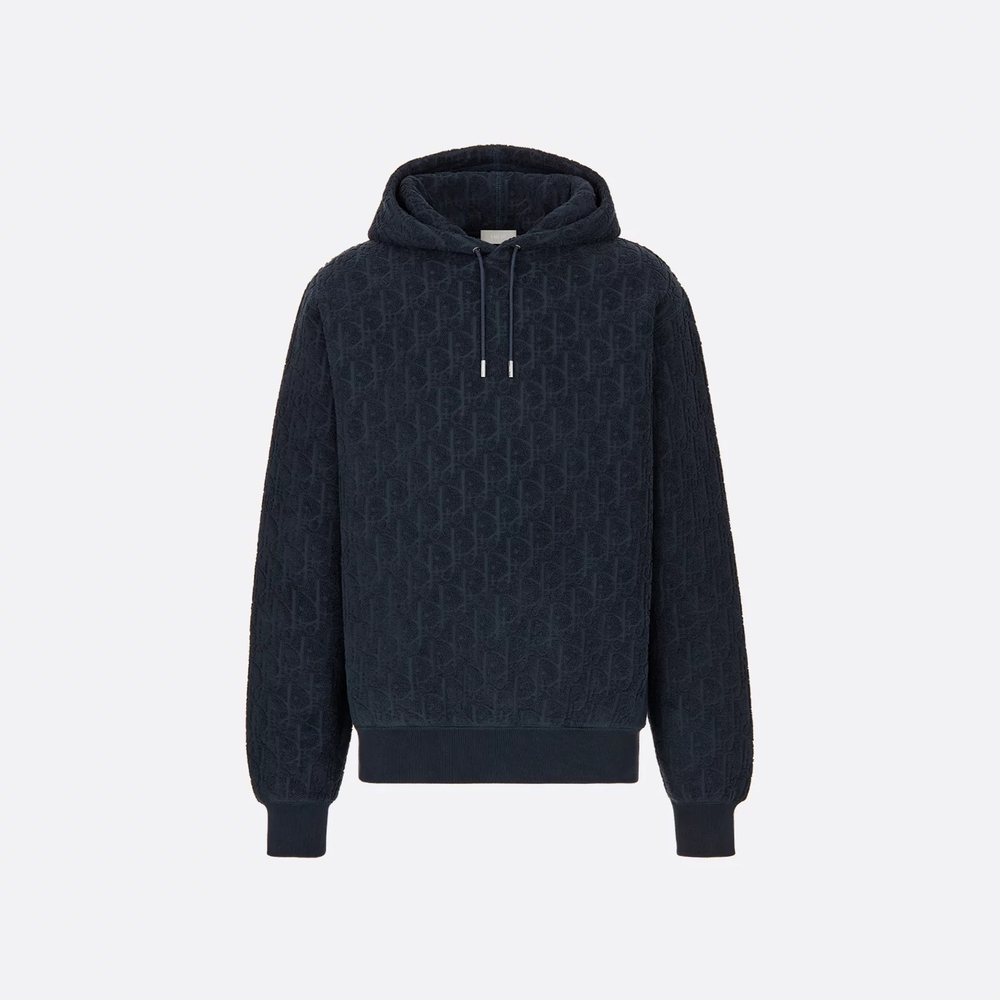 Dior Blue Sweatshirt with Ribbed Cuffs and Hem